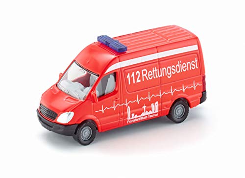 siku 0805, Ambulancia, Metal/Plástico, Rojo, Versátil, Vehículo de juguete para niños