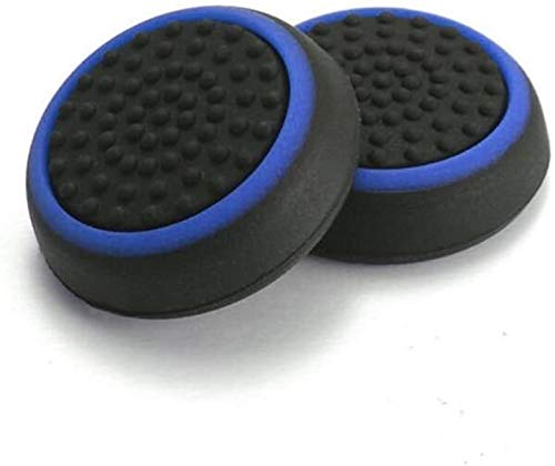 Silicona pulgar Stick Grip Cap Joystick Thumbsticks Tapas Cubierta para PS4 Xbox 1 PS3 Xbox 360 PS2 Controladores de juego - Negro con Azul