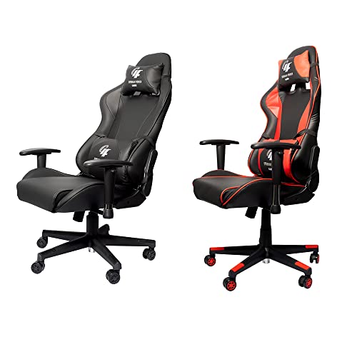 Silla Gaming Gamer Profesional DESPACHO OFIINA 2 Cojines INCLUIDOS ERGONOMICA Escritorio Colores (Rojo/Negro)