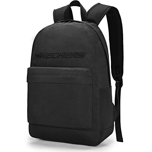 Skechers Mochila, Mochila con Compartimento para Portátil para portátiles de Hasta 15,6 pulgadas, Mochilas Escolares Impermeables para Unisex, 19L, negro