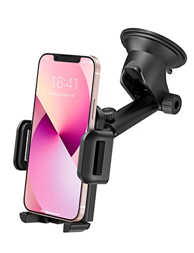 Soporte Coche Movil, Salpicadero/Parabrisas Porta Movil para Coche con Rotación de 360, Universal Soporte Telefono Coche con Ventosa Fuerte Soporte Coche Movil para iPhone12 Pro MAX 11 X SE, Xiaomi