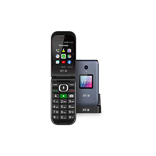 SPC Jasper Teléfono Móvil 4G con Whatsapp y Botón Sos para Personas Mayores, Gris/Negro