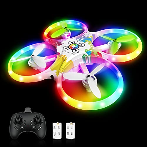 tech rc Drone para Niños, Sensor de Gravedad, Drone con Luces de Colores,Función de Despegue / Aterrizaje con Un Botón, Modo sin Cabeza,3D Flip, Buen Regalo para Navidad y Reyes