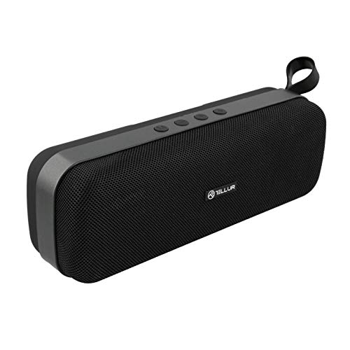 TELLUR Schleife - Altavoz Bluetooth 10W TWS, manos libres, radio FM, USB, microSD, entrada auxiliar de 3,5 mm, BT 5,0 (negro)