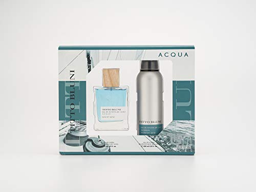 TITTO BLUNNI - Acqua Uomo, Estuche Regalo de Hombre, Pack de 2 Piezas (Perfume 75 ml + Desodorante Antitranspirante en Spray 200 ml)