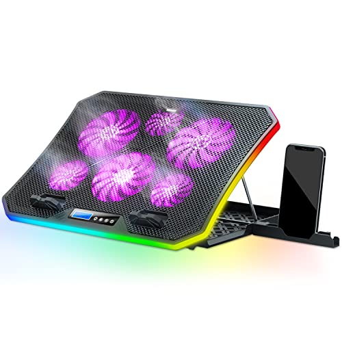 TopMate C12 Base Refrigeradora Portatil Gaming RGB para Escritorio y Regazo, Refrigeración para Portátiles de 15,6-17,3