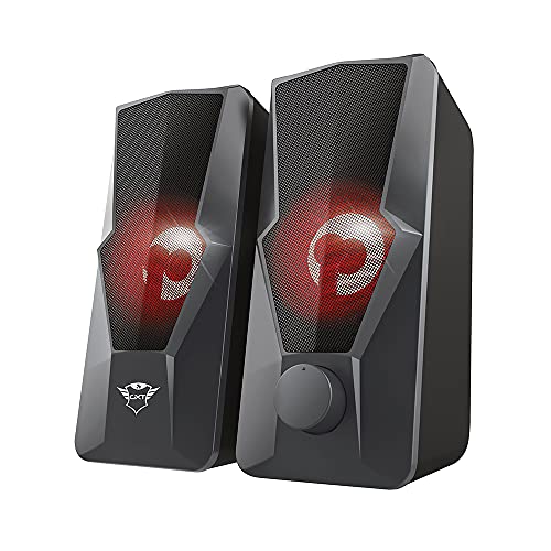 Trust Gaming GXT 610 Argus Juego de Altavoces para PC con iluminación 2.0 (20 W, Iluminación LED Intermitente, Alimentación por USB) Negro