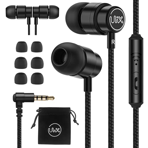 ULIX Rider Auriculares In Ear con Cable y Microfono, Garantía de 5 años, Cable Reforzado, Graves, 48 O, Cascos para iPhone, iPad, Samsung, Mi, Xiaomi, Huawei, Gaming, Deportivos, Ordenador, Portátil