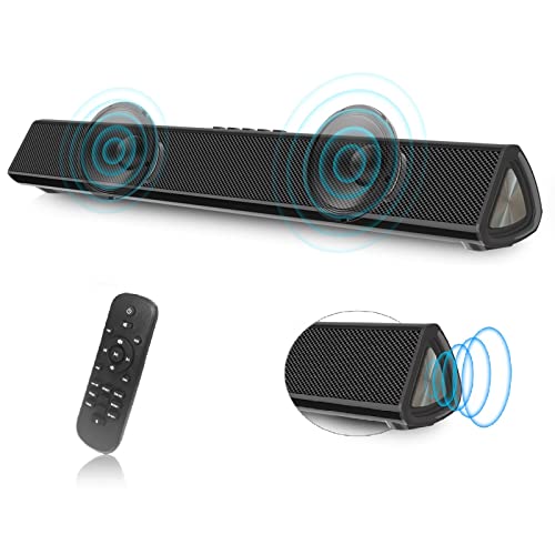 VANZEV Barra de Sonido para TV Ordenador 30W Mini Soundbar Altavoces Bluetooth 5.0 DSP con Sonido Envolvente, Compacta y Portátil Inalámbrico, Soporte Conexiones de Óptica/Coaxial/AUX/USB