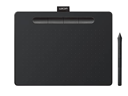 Wacom Intuos Small Tableta Gráfica - tablet para dibujar, pintar, editar fotos tos con lápiz sensible a la presión negro - óptima para la educación en línea y el teletrabajo