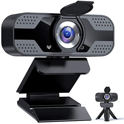 Webcam 1080P Full HD con Micrófono Y cubierta de privacidad, USB Web Camera Con trípode, para Mac Windows Portátil Videollamadas Conferencias Juegos Plug y Play, Cámara web para Skype FaceTime Youtube