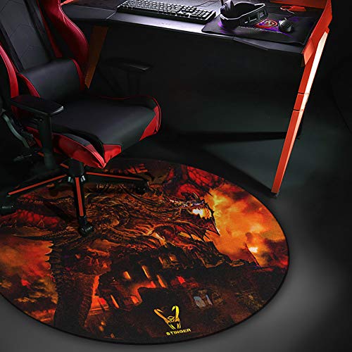 Woxter Stinger Floorpad Red - Alfombrilla Gaming de Suelo, Tapete Protector para Suelo - Resistente al Agua, Lavable, 100% Microfibra, Diámetro 120 cm, Color Rojo