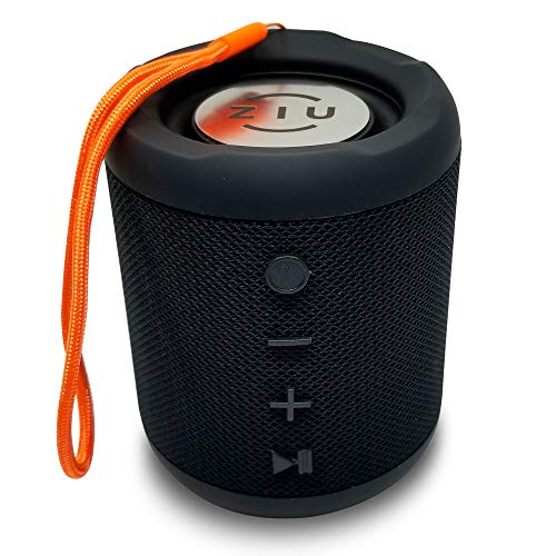 ZIU Rocket - Altavoz inalámbrico Bluetooth 5.0 Estéreo Subwoofer Resistente Portatil Manos Libres USB Conexión TWS Micro SD Entrada Auxiliar Radio FM Micrófono Incorporado - Negro 12 x 9 x 9 cm